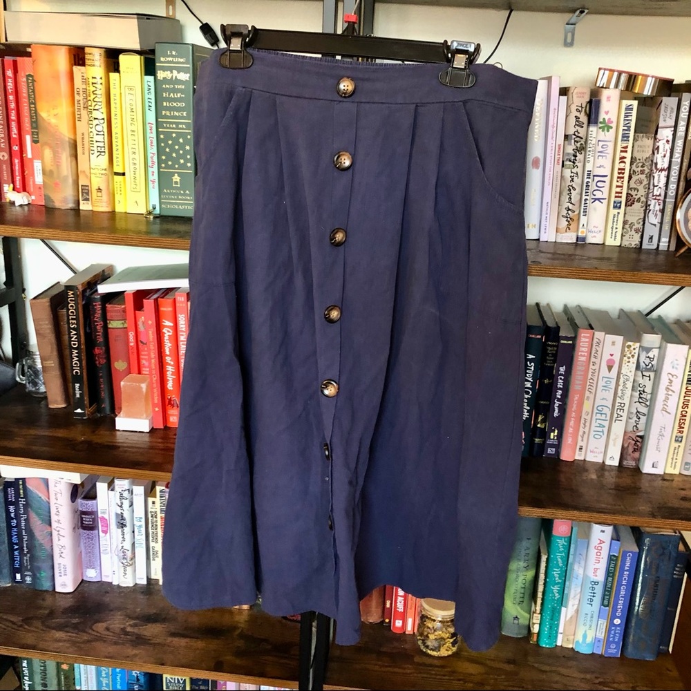 Blue Midi Skirt • Size XL